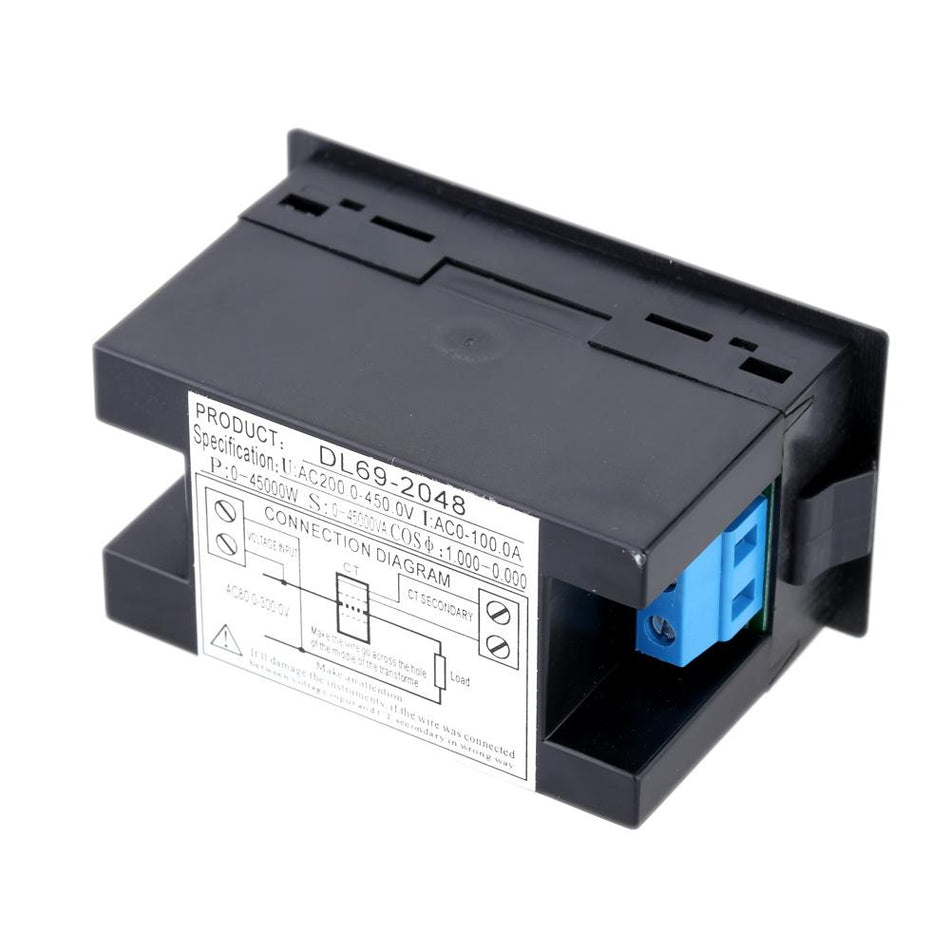 AC200-450V 100A Digital LED Current Voltage Tester Power Factor Detection