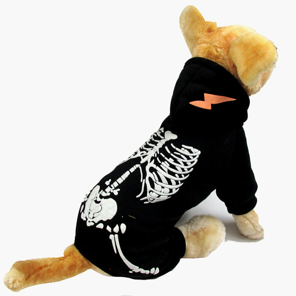 Trendy Retail Glow In The Dark Apparel Dog Pet Puppy Playsuit Jumpsuit Coat Jacket Costume Pet Supplies Black S