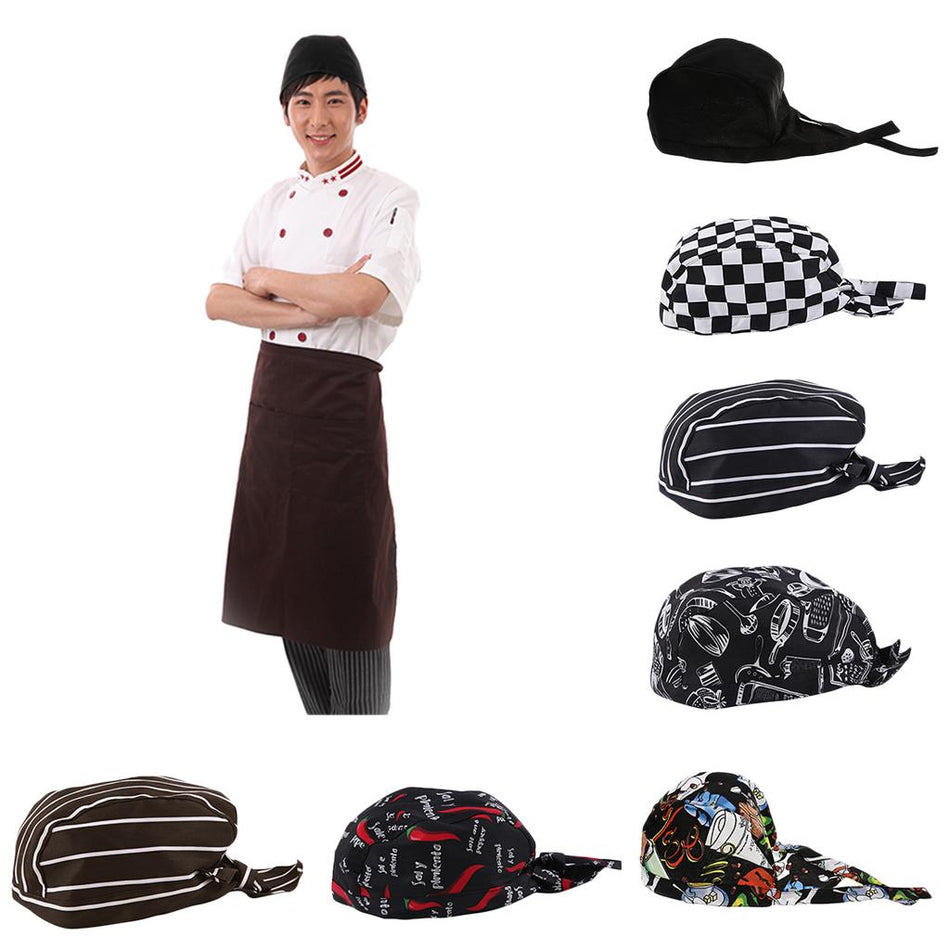 Men Women Catering Chef Cook Bakers Charms Restaurant Cafe Use Headwrap Bandana Hat Head Do Tied Cap Print Pattern Charms