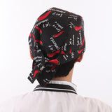 Men Women Catering Chef Cook Bakers Charms Restaurant Cafe Use Check Headwrap Bandana Hat Head Do Tied Cap Black + Red