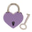 Mini Heart Shaped Padlock with Key Travel Luggage Suitcase Safety Lock Set - Purple M