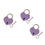 3pcs Mini Heart Shaped Padlocks with Keys Travel Luggage Suitcase Safety Lock Set Purple