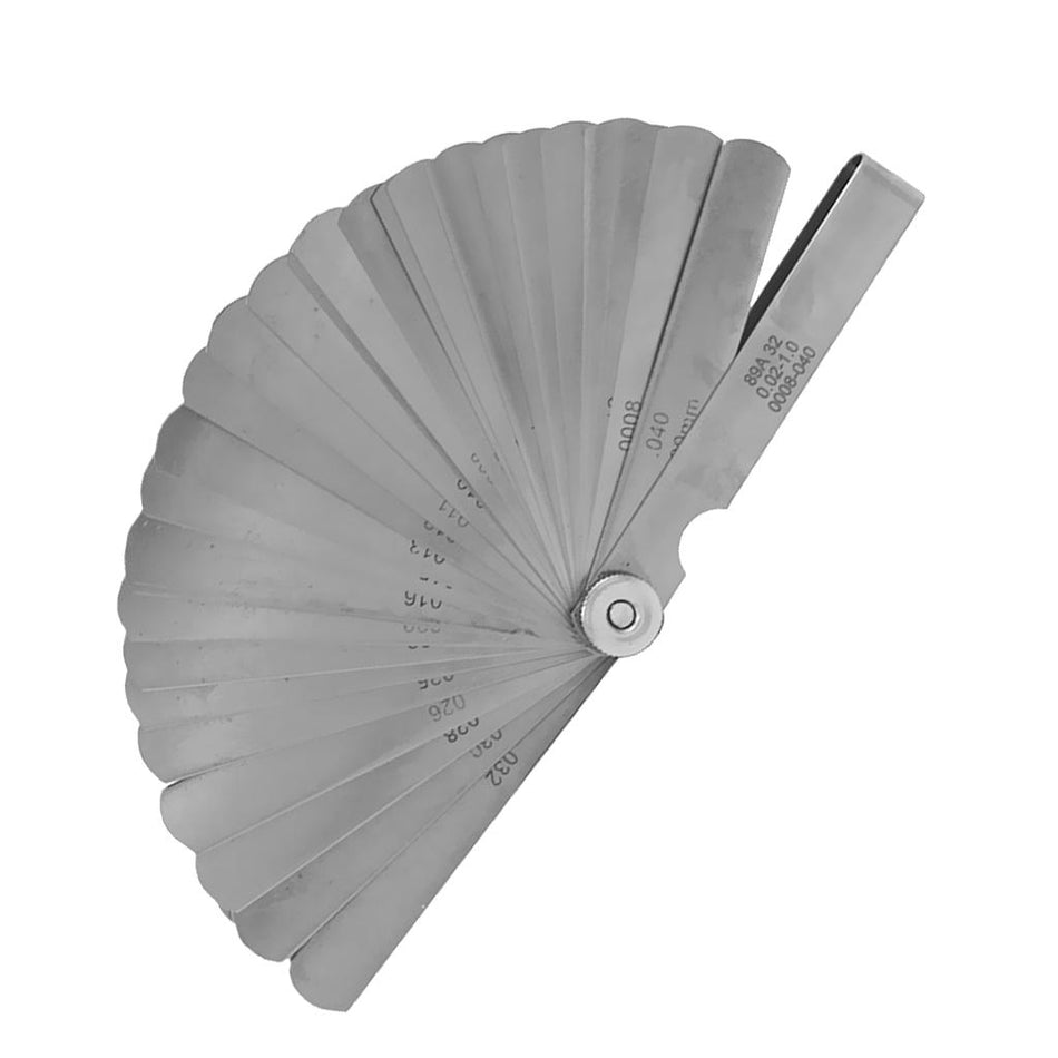 Shanvis Durable 32 Blade Feeler Gauge Set Imperial Metric Measure 0.02-1.0mm