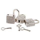 Set Of 3PCS Vintage Square Shape Padlock With Key Backpack Travel Gym Supplies Travel Accessory Silver