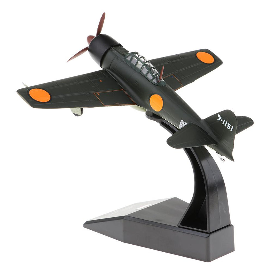 Diecast Airplane 1:72 WWII Japanese A6M3 Zero Metal 5.1 inches Plane Model Office Collectable Decoration