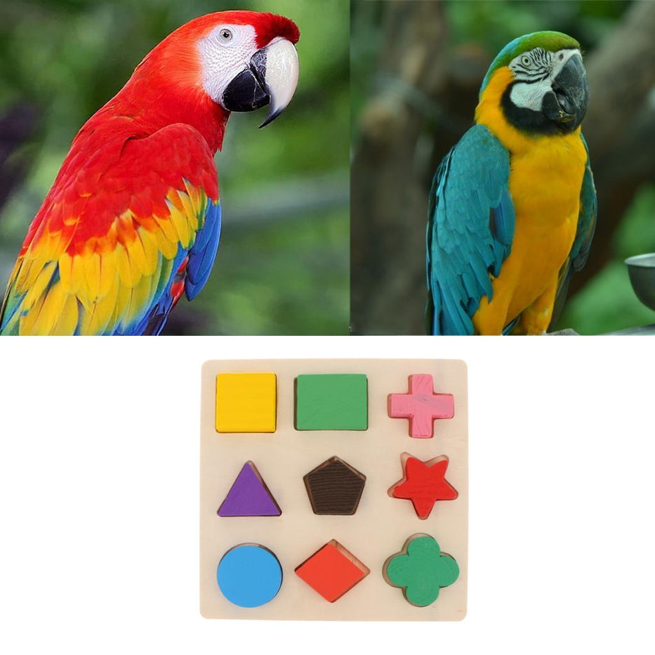 Trendy Retail Bird Activity Toy Parrot Chewing Toy Smart Training Wooden Puzzle Blocks Toy
