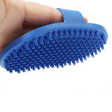 Trendy Retail Pet Dog Puppy Bath Grooming Massage Brush Hair Comb Soft Rubber Bath Wash Tool ( Blue )