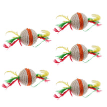 Trendy Retail 5Pc Cat Scratching Ball Feather Teaser Toy for Cat Kitten