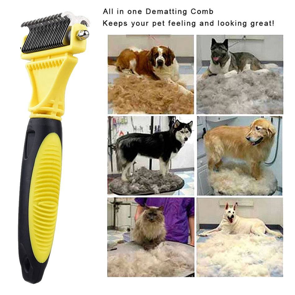 Trendy Retail Pet Dog Cat Deshedding Grooming Hair Brush Stainless Steel Rake Comb Dressing 1Pcs