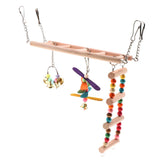 Trendy Retail 1Pc Wooden Hanging Suspension Bridge Climbing Ladder Stand Swing Bridge Cage Toys for Mouse Parrot Bird Hamster Chinchilla Rat Gerbil