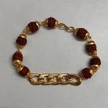 Rudraksh Bracelet with Gold Plated Chain
