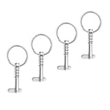 Shanvis 4 Pieces Boat Bimini Top Fitting Hardware Spring Loaded Quick Release Pins 1/4 Stainless Steel with Pull Ring"
