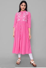 Trendy Rayon Embroidered Kurtis