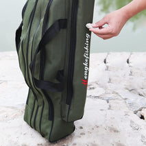 Trendy Retail Fishing Rod Bag Carrier Pole Storage Case Tackle Reel 2 Layers 130cm Green