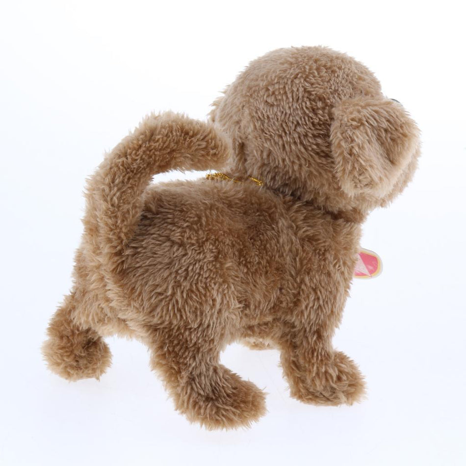 Electronic Plush Dog Robot Toy Walk Bark Wag tail Kids Gift Teddy