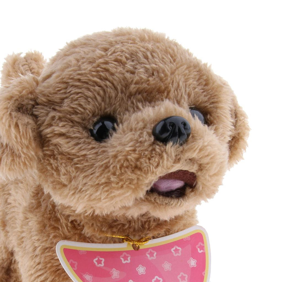 Electronic Plush Dog Robot Toy Walk Bark Wag tail Kids Gift Teddy