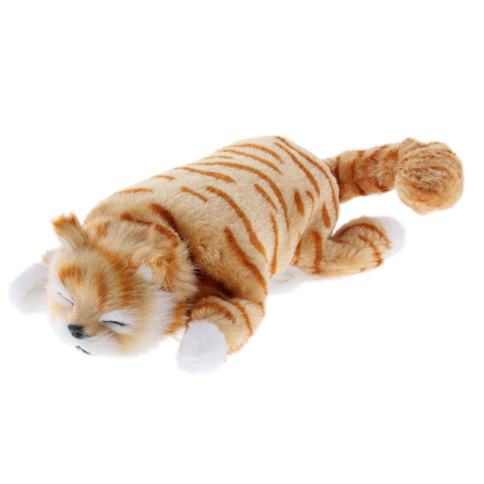 Electric Naughty Rolling Cat Plush Animal Model Toy Figure Home Decor Yellow
