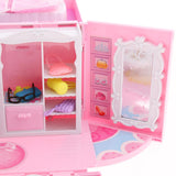 Portable Folding Doll House Playset, Kids Pretend Play Princess Dream House with Furniture Toys Set for Girls