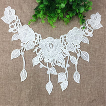 Trendy Retail Vintage Flower Lace Applique Neck Collar Fabric Sewing Craft Trims DIY White