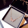 Necklace Jewelry Pendant White Diamond Bizuteria for Women Fine 925 Jewelry Collares Rose Gold 14K Romantic Butterfly Slide