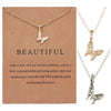 High Quality Valentines Card Dragonfly Animal Pendants Women Choker Plated Butterfly Necklace Gold Silver Vintage Mama Bird Owl