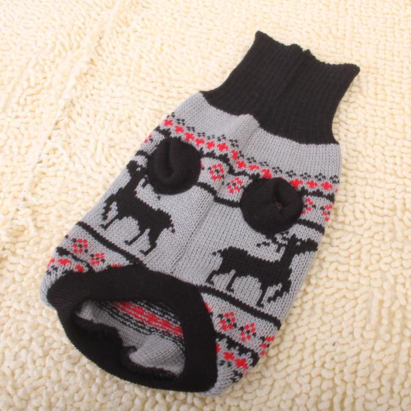 Trendy Retail Fashionable Skid Free Warm Cute Deer Prints Dog Sweater Clothing Accessory Pet Supplies M