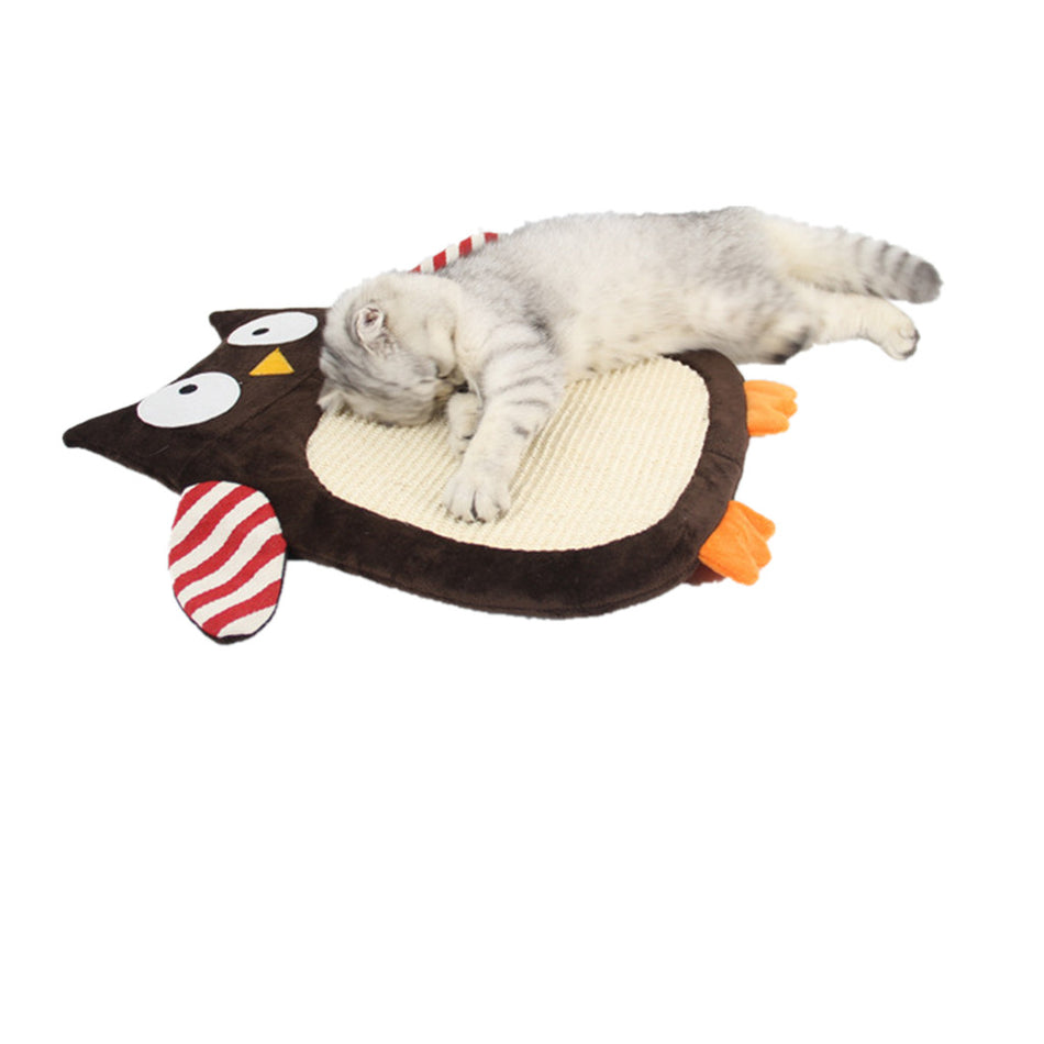 Trendy Retail Classic Sisal Cat kitten Scratch Mat Pad Sisal Scratcher Board 49*36cm Owl