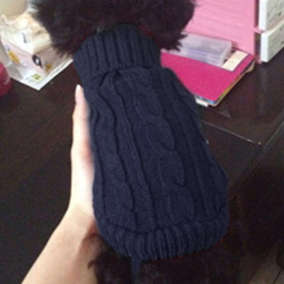 Trendy Retail Dog Puppy Warm Winter Knitted Fashionable Soft Durable Sweater Clothes Apparel Costume Outfit Pet Supplies 12#  Dark Blue
