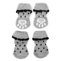 Trendy Retail Cute Soft Comfortable Warm Anti-Slip Black Dots Paw Prints Dog Socks Pet Supplies PACK OF 4PCS XL