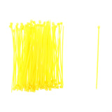 100pcs 1.9x100mm Nylon Wrap Cable Loop Ties Fasten Wire Self-Locking -Yellow