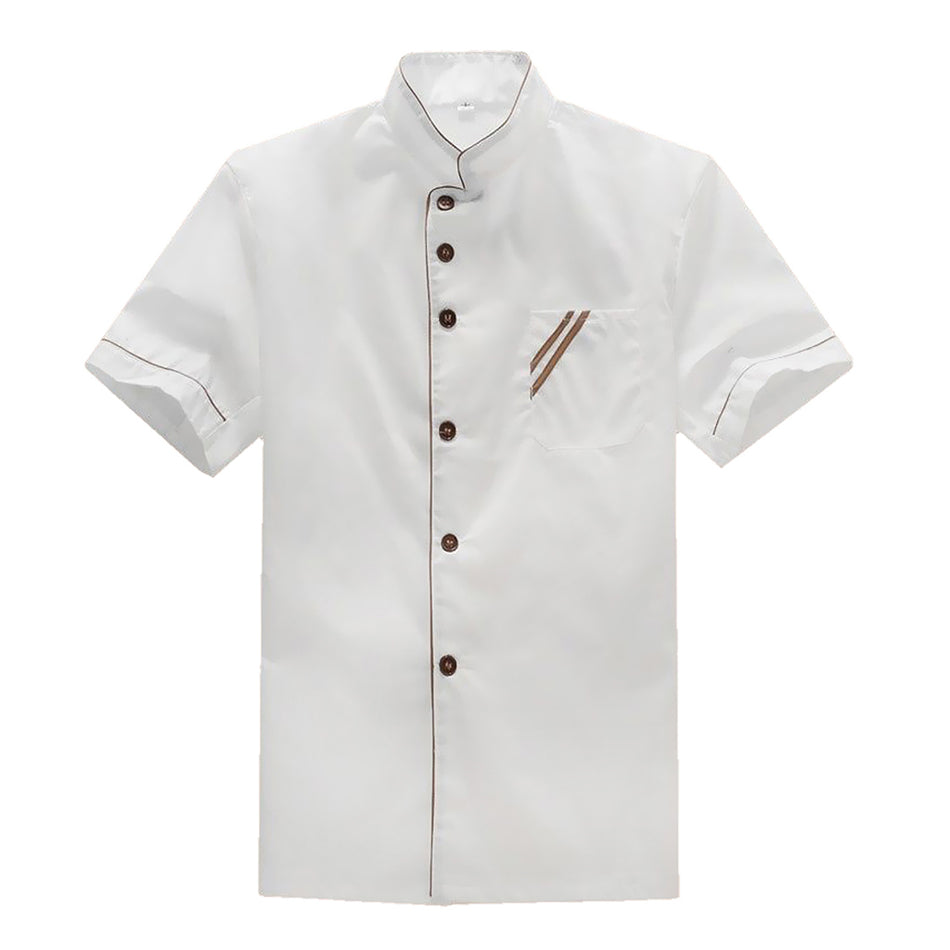 Comfortable Durable Washable Comfort Fabric Kitchen Chef Clothing Cook Uniform Short Sleeves Shirt XXXL