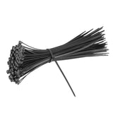 100pcs Self-locking Nylon Cable Tie Plastic Cord Zip Wire Kit 5x300mm Black