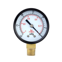-30inHg/-1bar Mini Dial Air Pressure Gauge Vacuum Manometer Double Scale 5cm